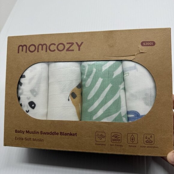 Momcozy Baby Muslin Multi Swaddle Blankets 4 Pack Soft NIB Newborn Wraps Comfy - Picture 3 of 6